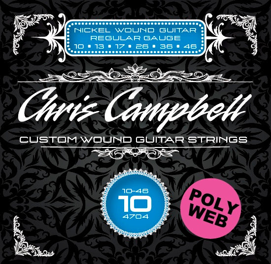 Chris Campbell Custom Poly Coated Nickel Steel Electric Guitar Strings