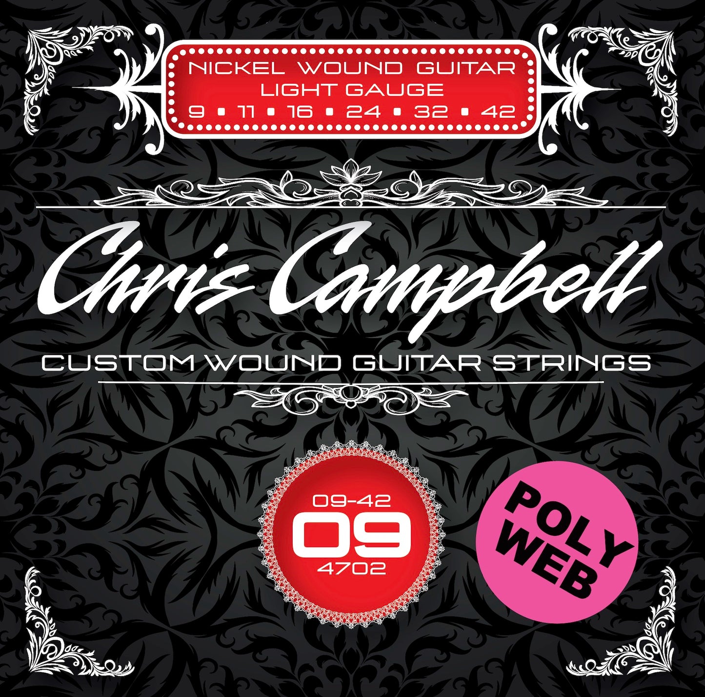 Chris Campbell Custom Poly Coated Nickel Steel Electric Guitar Strings