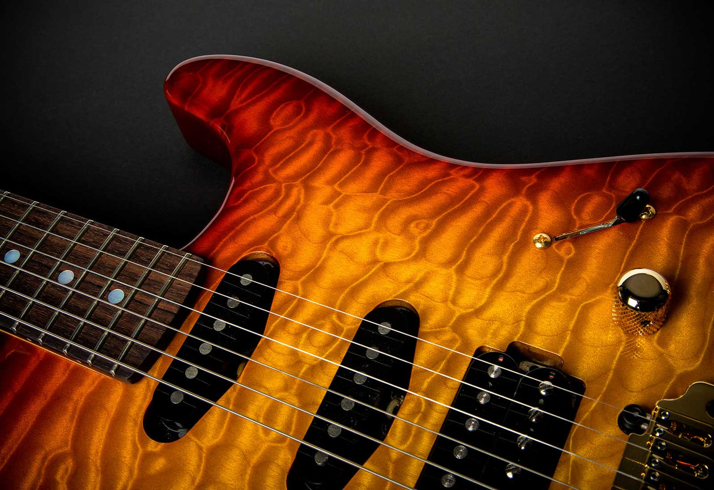 Chris Campbell Guitars Custom Shop Modern Caldera Burst Presentation Quilt