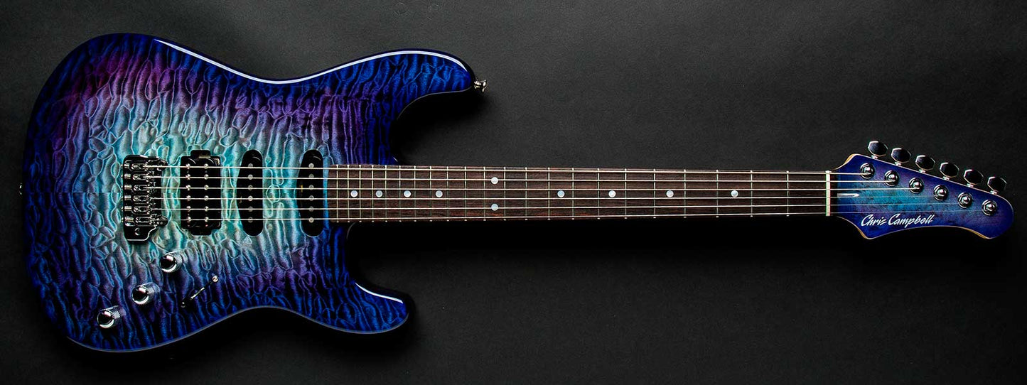 Chris Campbell Guitars Custom Shop Modern Dragonburst Presentation Quilt