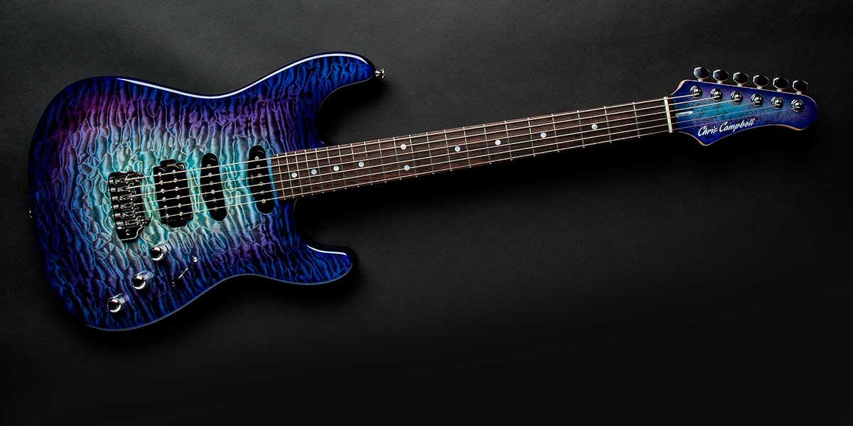 Chris Campbell Guitars Custom Shop Modern Dragonburst Presentation Quilt