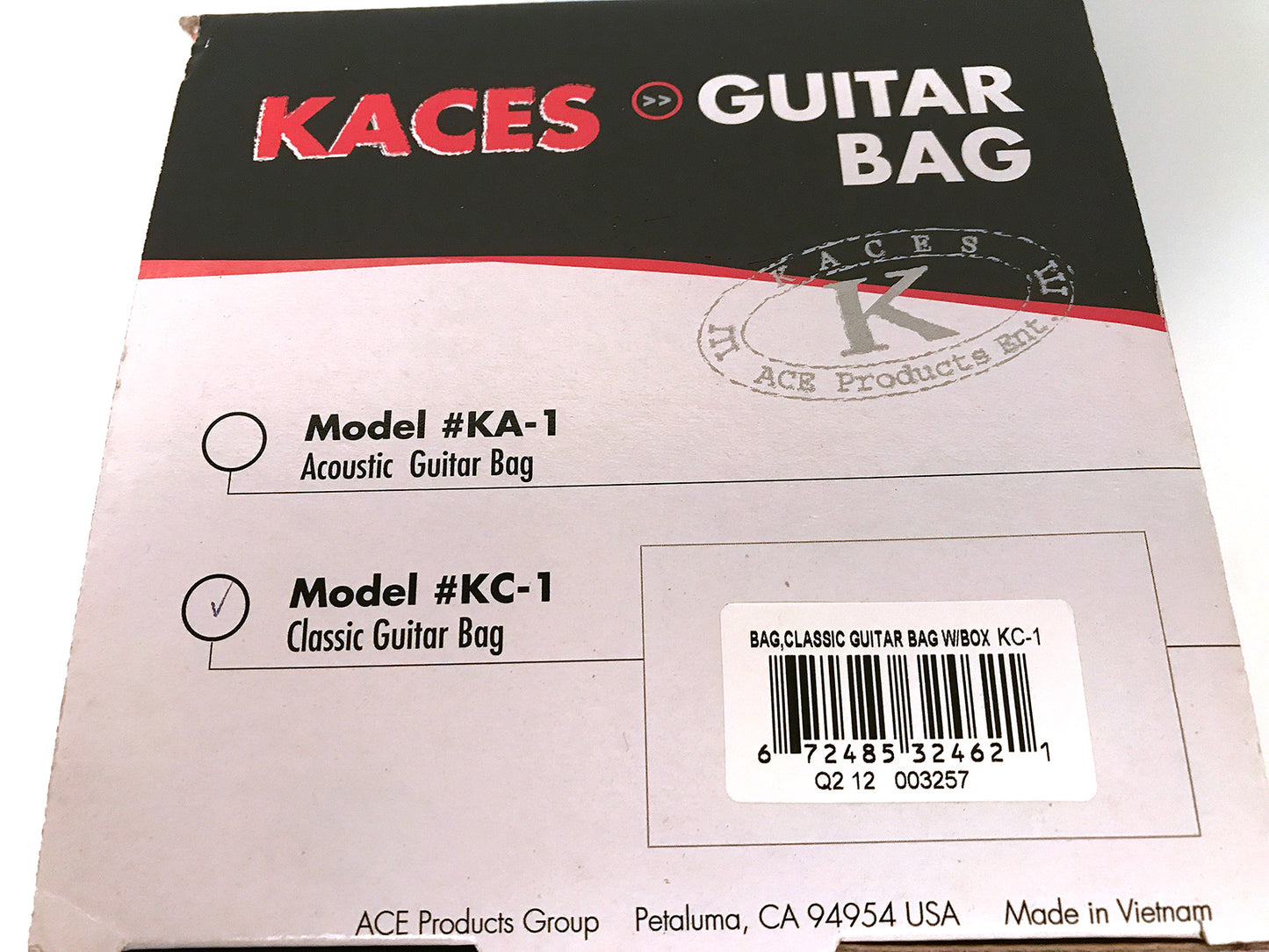 Kaces KC-1 Classical Guitar Gig Bag Black Luggage-Grade Nylon